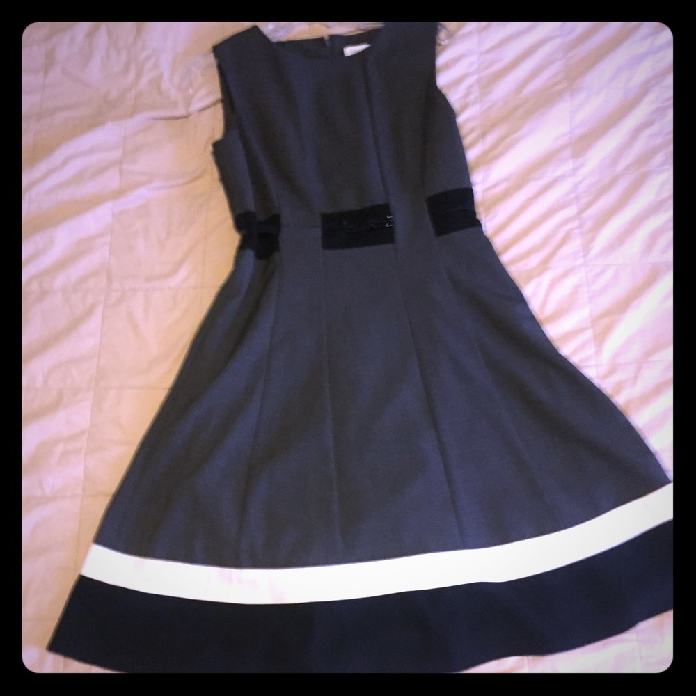 Calvin Klein belted sleeveless dress.